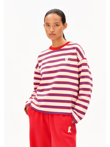 armedangels Sweatshirt Frankaa in ecru rot - 0001