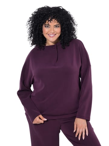Ulla Popken Sweatshirt in dunkle pflaume