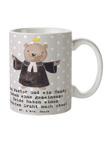 Mr. & Mrs. Panda Tasse Pastor Verbindung mit Spruch in Grau Pastell