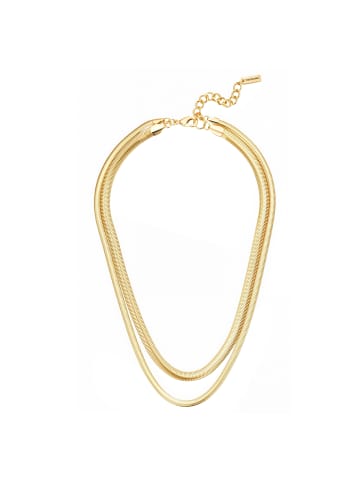 Yokoamii Kette Schlangenkette aus Metall-Legierung in gelbgold