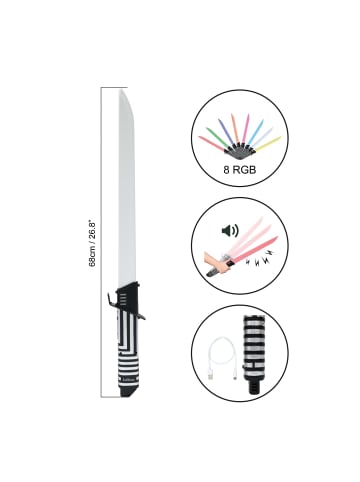 Lexibook LED-Laserschwert mit realistischen Soundeffekten & USB-C