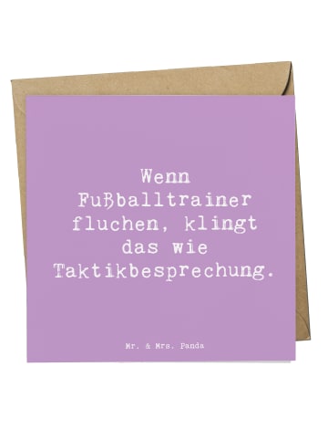Mr. & Mrs. Panda Deluxe Karte Spruch Fußballtrainer Taktik mit S... in Lavendeltraum