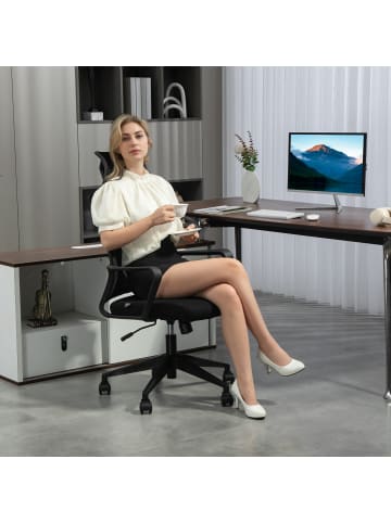 HOMCOM Bürostuhl in Schwarz 64L x 60B x 112H cm