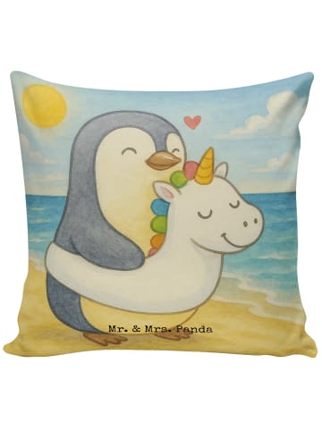 Mr. & Mrs. Panda Deko Kissen Pinguin Schwimmring Design ohne Spruch in Weiß