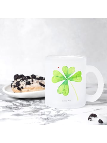 Mr. & Mrs. Panda Glas Blume Kleeblatt ohne Spruch in Transparent