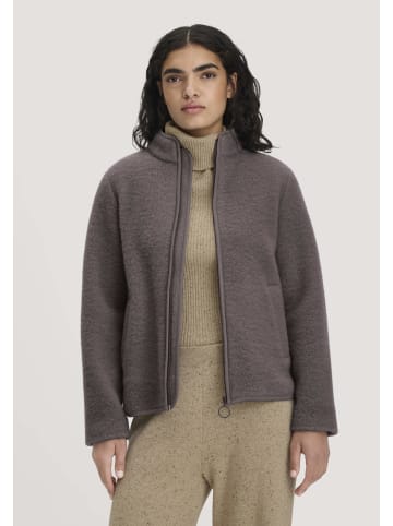 Hessnatur Wollfleece Jacke in dunkles mauve