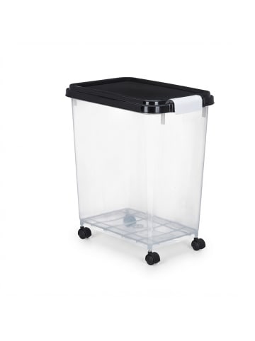 relaxdays 2 x Hundefutter Aufbewahrungsbox in Transparent/ Schwarz