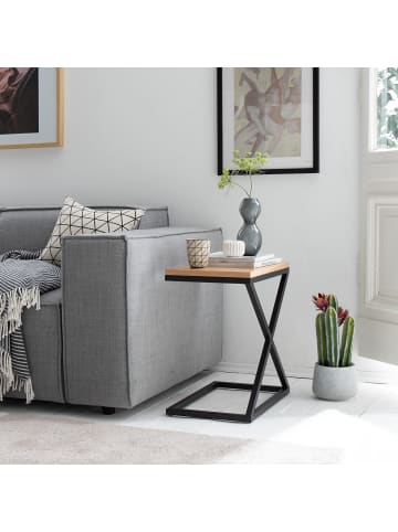 home24 Beistelltisch Mora in Eiche / Schwarz