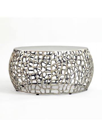 FineBuy Couchtisch in Silber / Aluminium / 60x60x32