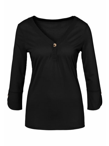 LASCANA 3/4-Arm-Shirt in schwarz