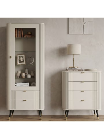 Feldmann-Wohnen Wohnzimmer-Set Onyx 2-teilig Kaschmir 156,8 / 60 / 192,4cm