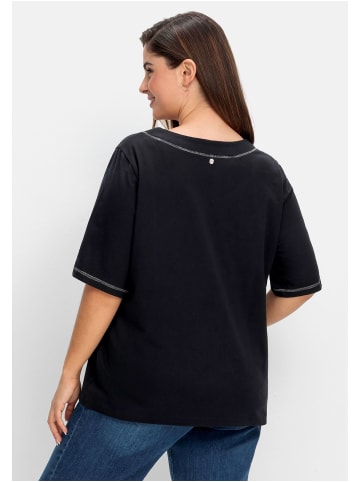 sheego Shirt in schwarz