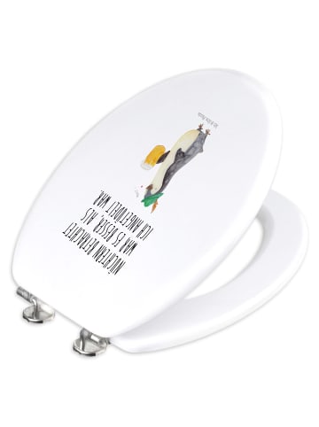 Mr. & Mrs. Panda klo deckel Pinguin Bier mit Spruch in Weiß