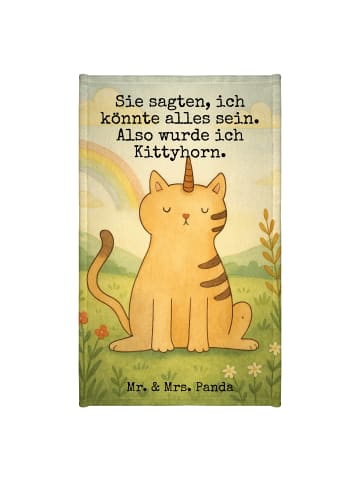 Mr. & Mrs. Panda Kleines Handtuch Einhorn Katze Design mit Spruch in Weiß