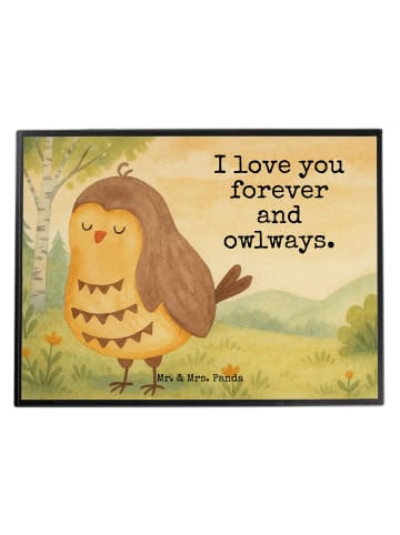 Mr. & Mrs. Panda tischpad Eule Zufrieden Design mit Spruch in Weiß