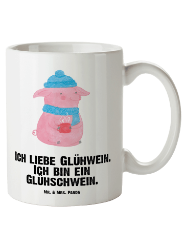 Mr. & Mrs. Panda Jumbo Tasse Schwein Glühwein mit Spruch in Weiß