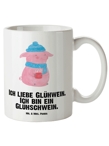 Mr. & Mrs. Panda XL Tasse Schwein Glühwein mit Spruch in Weiß