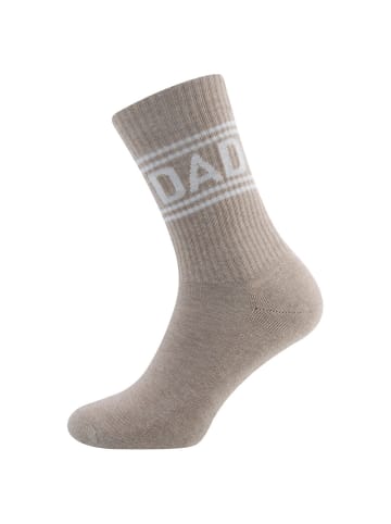 ewers Socken "DAD" in dunkel beige meliert