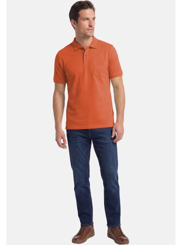 Redmond Poloshirt Basic in Orange / weiß