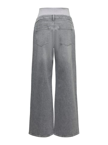 mama licious Umstandsjeans mit weitem Bein in Medium Grey Denim