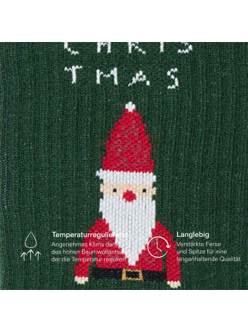 von Jungfeld Tennissocken Weihnachtsmotive in Santa - Green