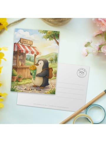 Mr. & Mrs. Panda Postkarte Pinguin Pommestüte Design ohne Spruch in Weiß
