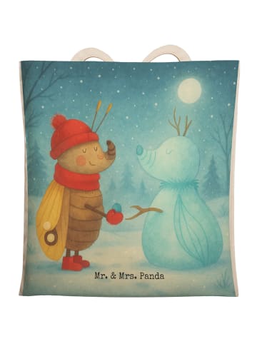 Mr. & Mrs. Panda Tote Bag Nachtfalter Schneemann Design ohne Spruch in Weiß