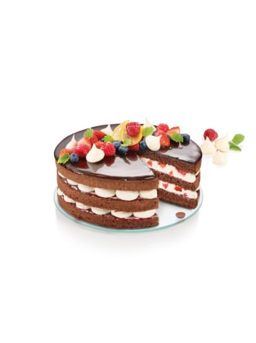 Tescoma Spring-Tortenform DELÍCIA, Glasboden in dunkelgrau