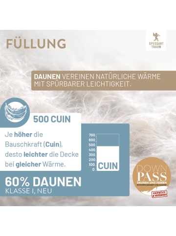 Spessarttraum Extra leichte Daunendecke "Blue" in weiß