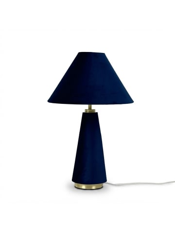 relaxdays Tischlampe in Dunkelblau/ Gold - (H)47 x Ø 30 cm