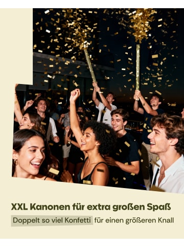 Partyjoker 5x XXL Konfettikanonen Gold – Extra Viel Bio Papier Konfetti