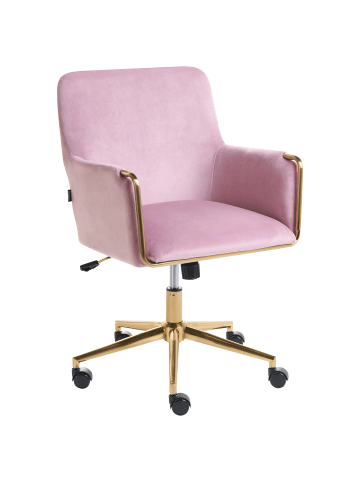 Beliani Bürostuhl ALTONA in Rosa/Gold - (W) 59 x (H) 84 x (L) 59 cm