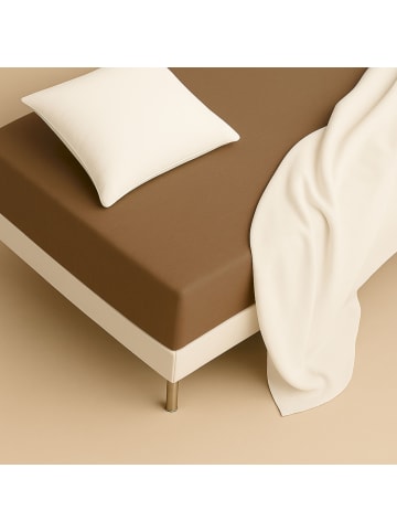 Schöner Wohnen Kollektion Spannbettlaken FLAT 1 in Braun