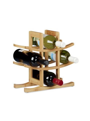 relaxdays Weinregal in Natur - (B)30 x (H)30 x (T)14,5 cm