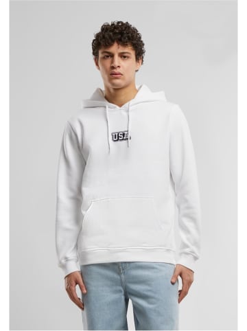 Mister Tee Hoodie "USA College Wording Patch Hoody" in Weiß