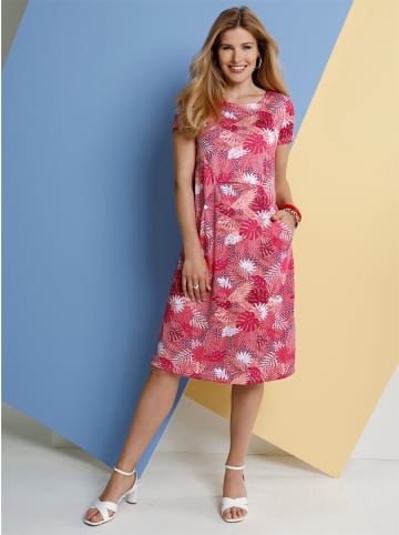 Sieh an! Jersey-Kleid in fuchsia-papaya-bedruckt