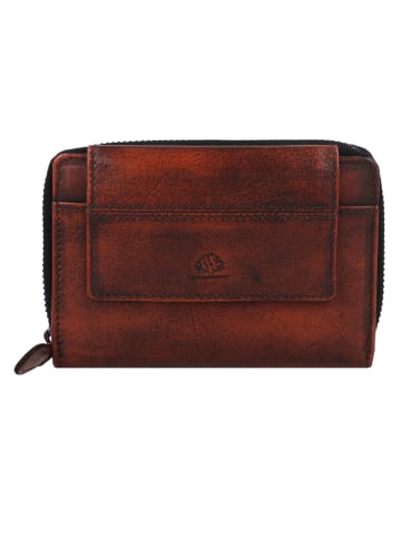 Greenburry Destressed Geldbörse RFID Schutz Leder 13.5 cm in rusty orange