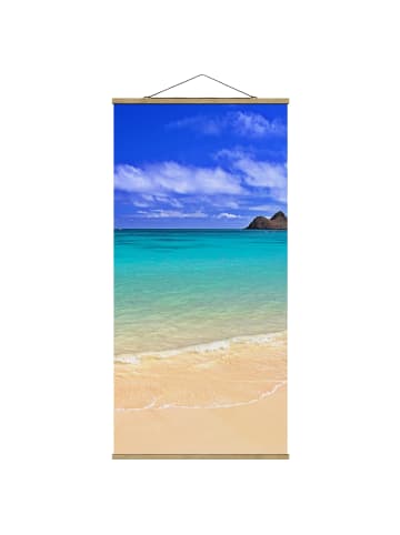 WALLART Stoffbild mit Posterleisten - Paradise Beach in Blau