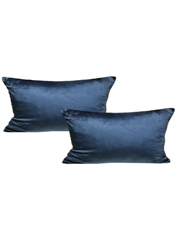 JACK 2er Set Teddy Flausch Kissenhülle Kissenbezug in Blau