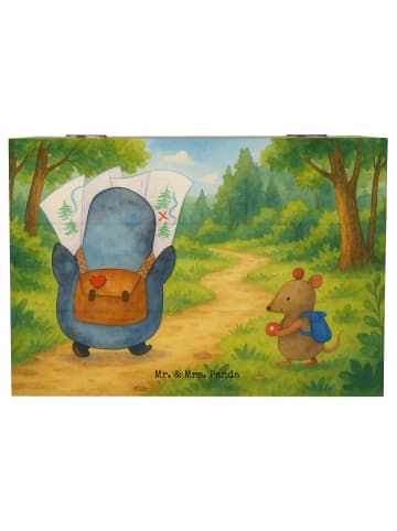 Mr. & Mrs. Panda Erinnerungsbox Pinguin & Maus Wanderer Design o... in Weiß