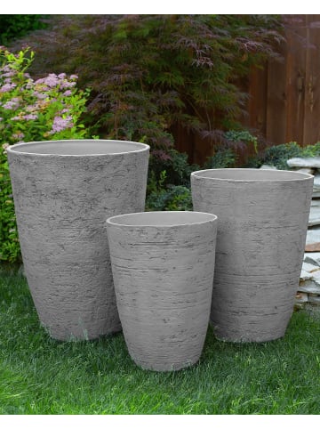 Beliani Outdoor Blumentopf CAMIA in Grau - (W) 43 x (H) 60 x (L) 43 cm