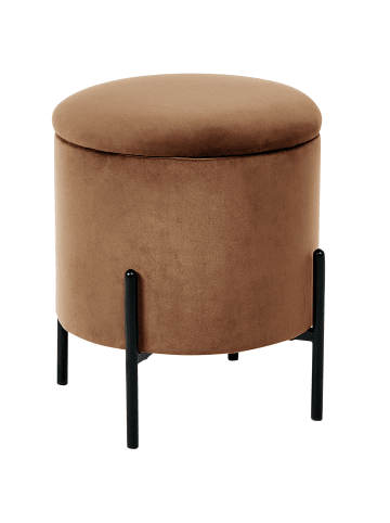 Beliani Pouf WENONA in Braun/Schwarz - (W) 37 x (H) 40 x (L) 37 cm