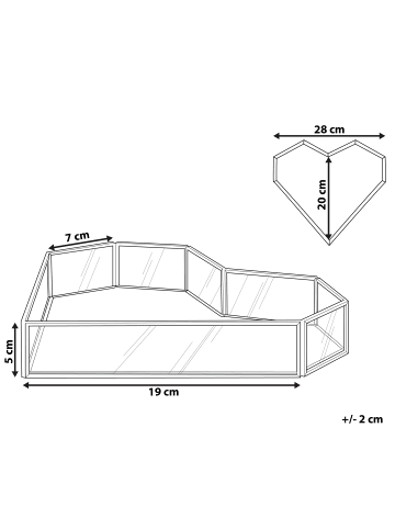Beliani Tablett PONTIVY in Gold/Transparent - (W) 28 x (H) 5 x (L) 20 cm