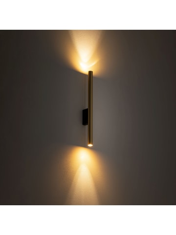 Licht-Erlebnisse Wandlampe EEK E (B)2.5 x (H)40 cm in Schwarz Messing