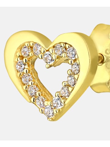 Vanlere Ohrringe aus 375 Gelbgold mit Zirkonia Herz-Design
