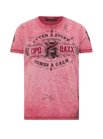 Cipo & Baxx T-Shirt in BURGUNDY