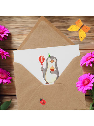 Mr. & Mrs. Panda Klappkarte 1. Geburtstag Sonnenschein mit Spruch in Weiß