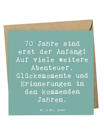 Mr. & Mrs. Panda Glückwunschkarte Spruch 70. Geburtstag Beginn m... in Meeresbrise