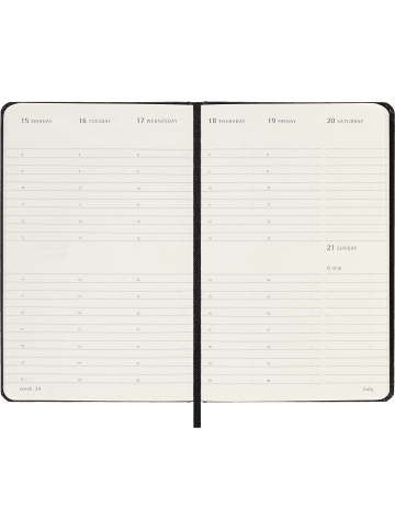 Moleskine 12 Monate Wochenkalender 2024, Fester Einband in Schwarz