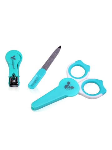 Moni Baby Nagelpflegeset in blau Nagelschere, Nagelknipser Nagelfeile Verriegelung Edelstahl